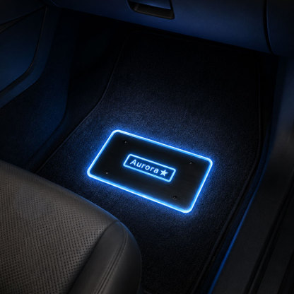 Personalized Passenger Princess LED Car Floor Mat – Custom Name Glow Plate Gift for Girlfriend & Wife