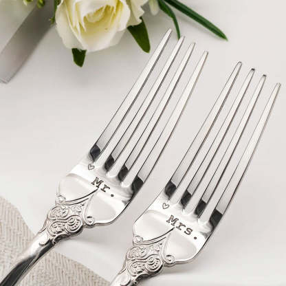 Personalized Wedding Forks - Wedding Anniversary Gift, Engagement Gift