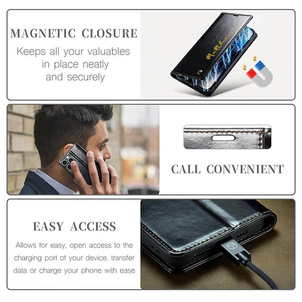 Personalised Monogram Card Holder Magnetic Wallet Phone Case