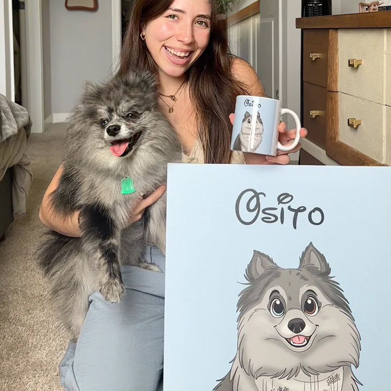 Custom Hand-Drawn Cartoon Pet Portrait