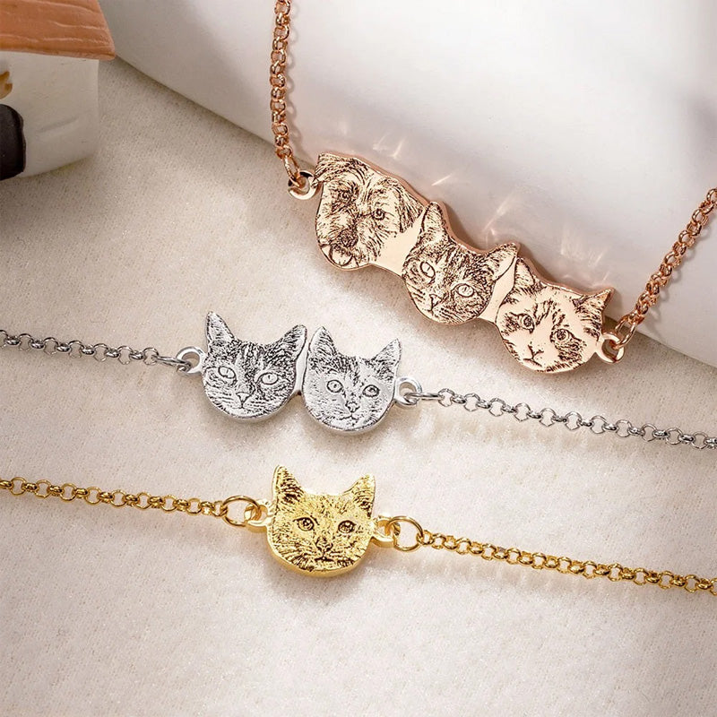 Custom Engraved Pet Portrait Bracelet with Name