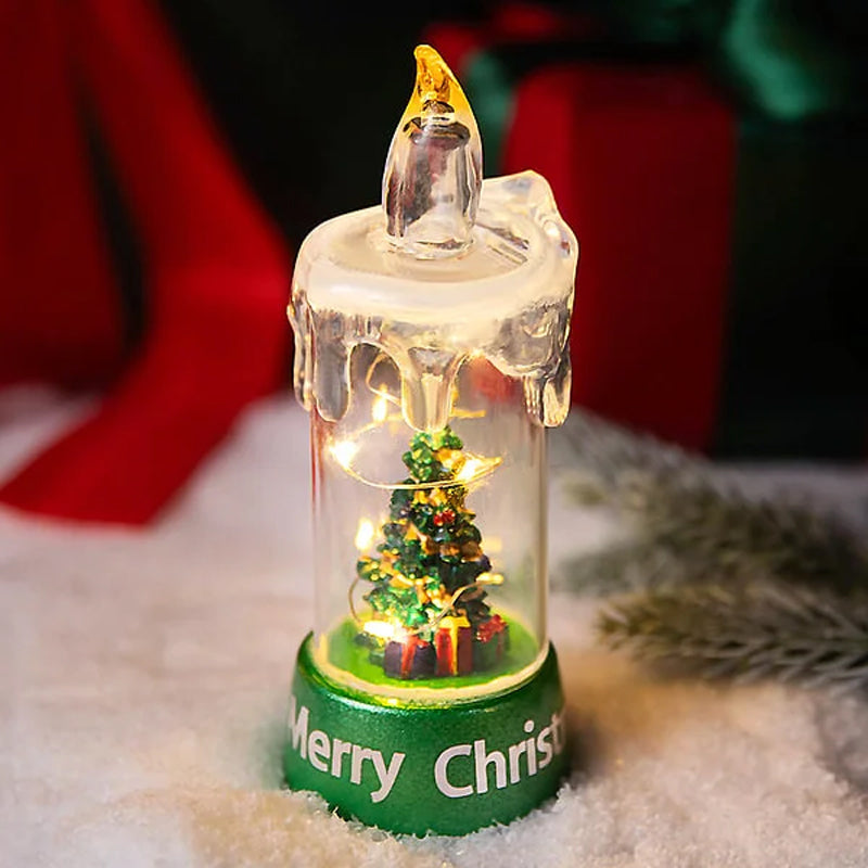 Personalized Snowman Santa Claus Flameless LED Candle Light