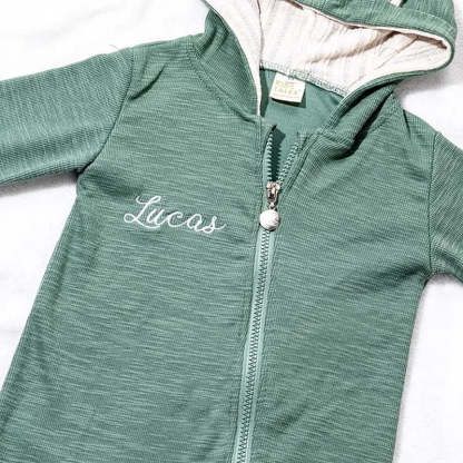 Personalized Multicolor Embroidered Name Bunny Ears Bodysuit