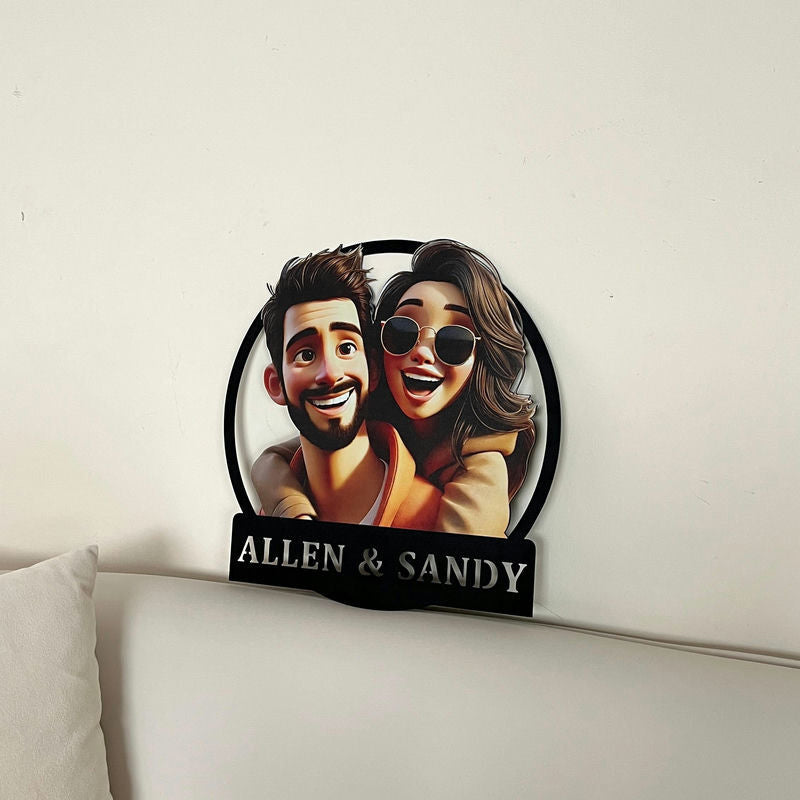 Personalized Cartoon Photo Frame-With Name