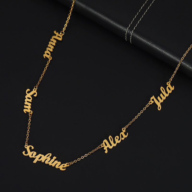 Stainless Steel Multi-Name Necklace