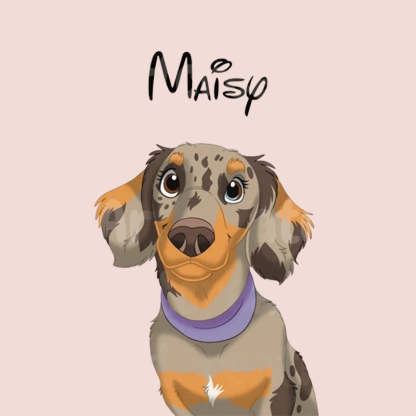 Custom Hand-Drawn Cartoon Pet Portrait