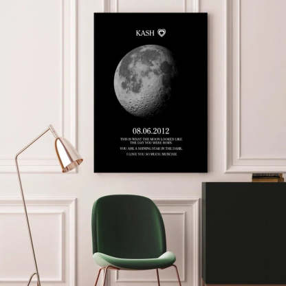 Custom Moon Phase and Names Wooden Frame
