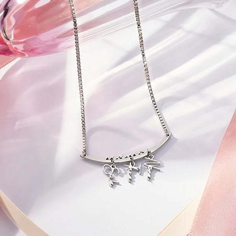 Personalized Names Hanging Family Necklace with 1-7 Names Pendants Birthday Mother's Day Gift for Mother Grandmother