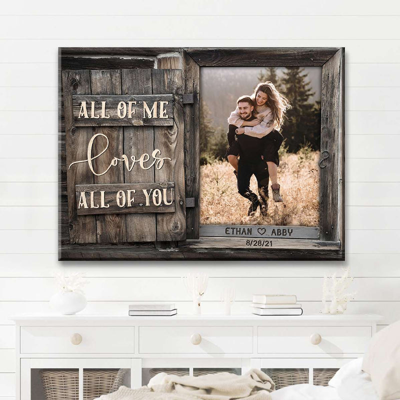 Personalized Gifts for Wedding Anniversary Couples  All Of Me Canvas Wall Art