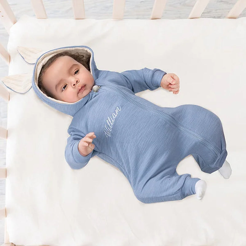 Personalized Multicolor Embroidered Name Bunny Ears Bodysuit