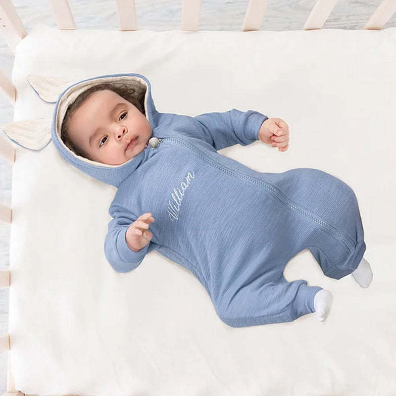 Personalized Multicolor Embroidered Name Bunny Ears Bodysuit