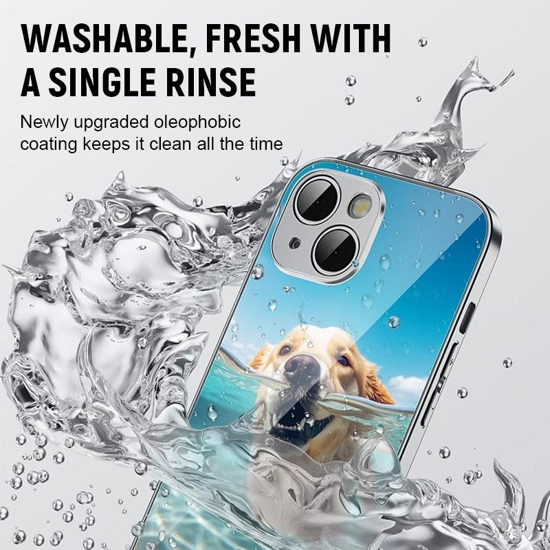 Custom Metal Painted Glass Phone Case