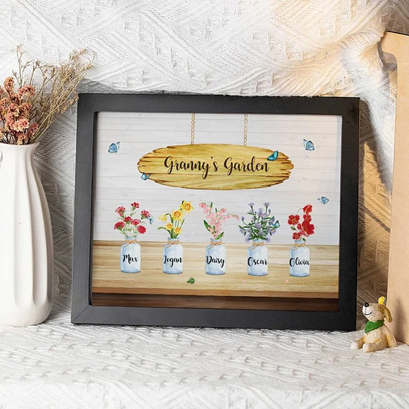 Personalized Family Birth Flower Frame