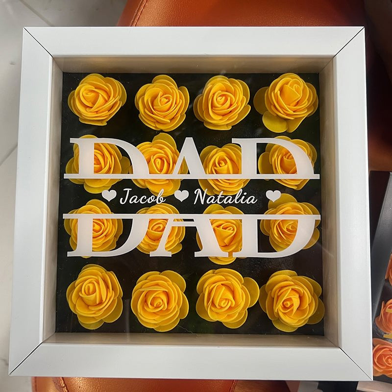 Personalized Father's Day Flower Shadow Box