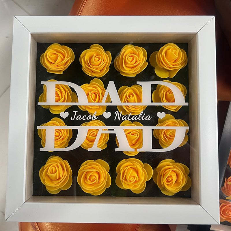 Personalized Father's Day Flower Shadow Box