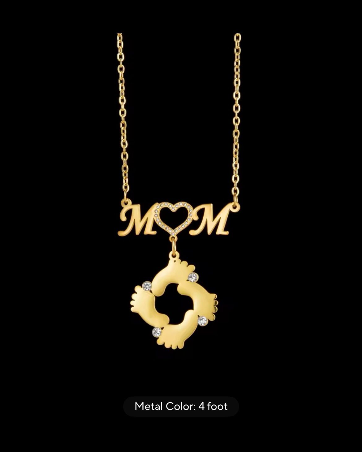 Personalized Mom Foot Print Necklace