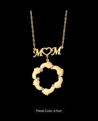 Personalized Mom Foot Print Necklace