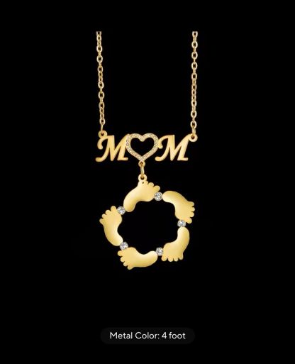 Personalized Mom Foot Print Necklace