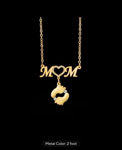 Personalized Mom Foot Print Necklace