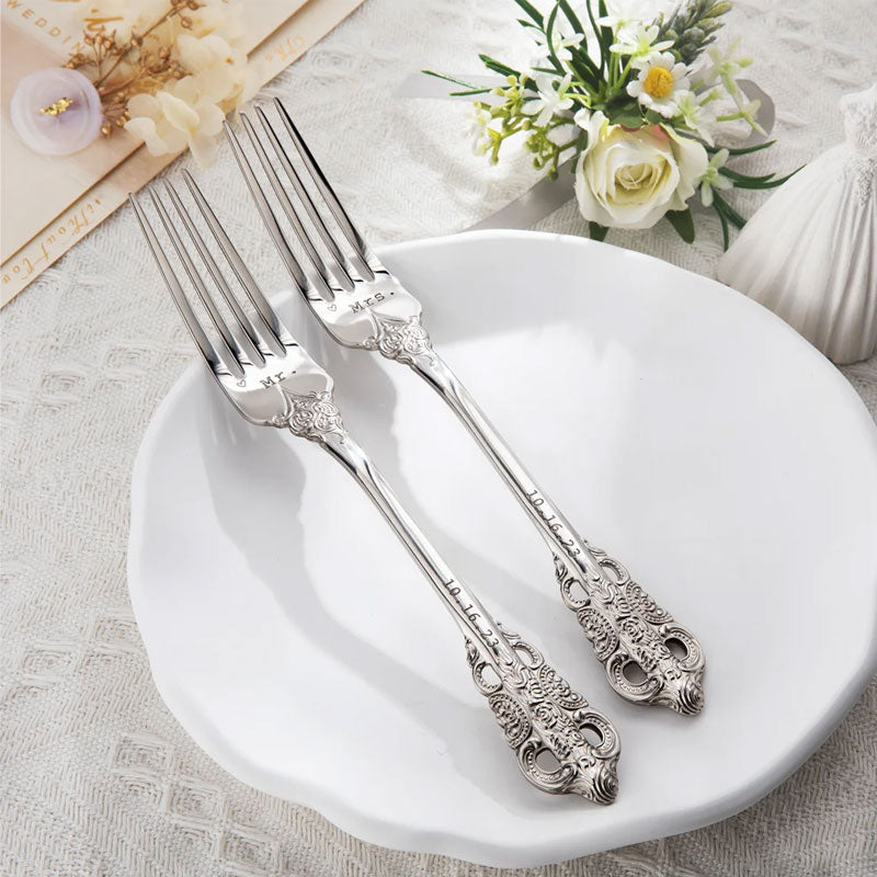 Personalized Wedding Forks - Wedding Anniversary Gift, Engagement Gift