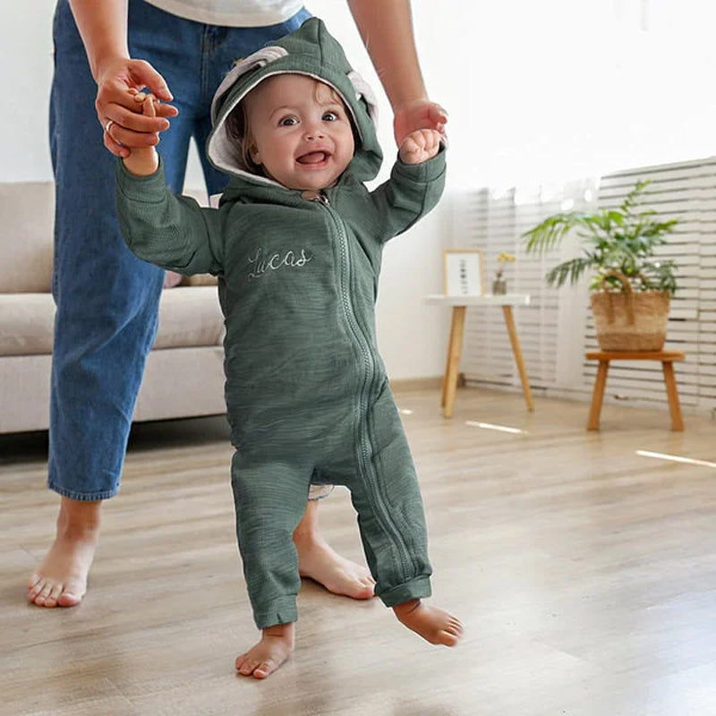 Personalized Multicolor Embroidered Name Bunny Ears Bodysuit