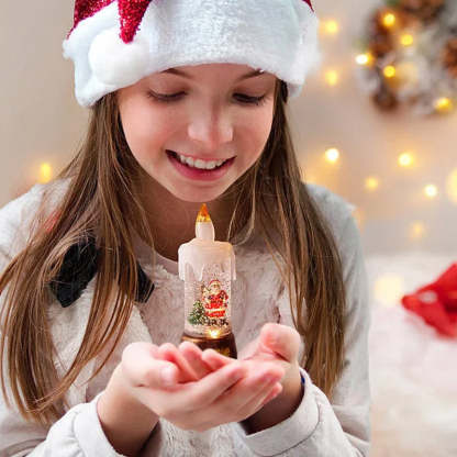 Personalized Snowman Santa Claus Flameless LED Candle Light