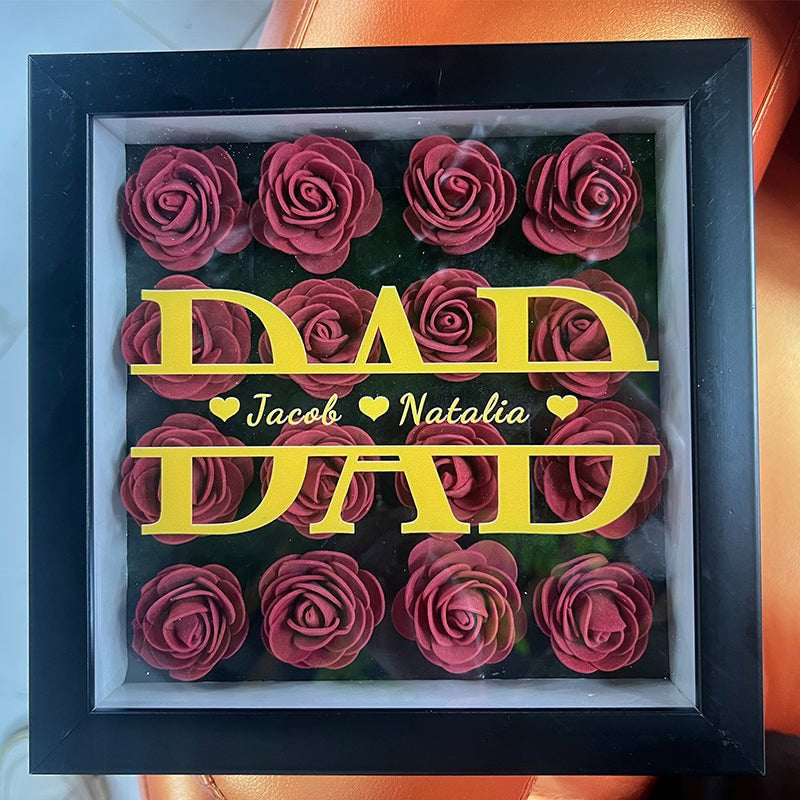 Personalized Father's Day Flower Shadow Box