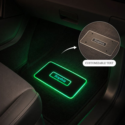 Personalized Passenger Princess LED Car Floor Mat – Custom Name Glow Plate Gift for Girlfriend & Wife