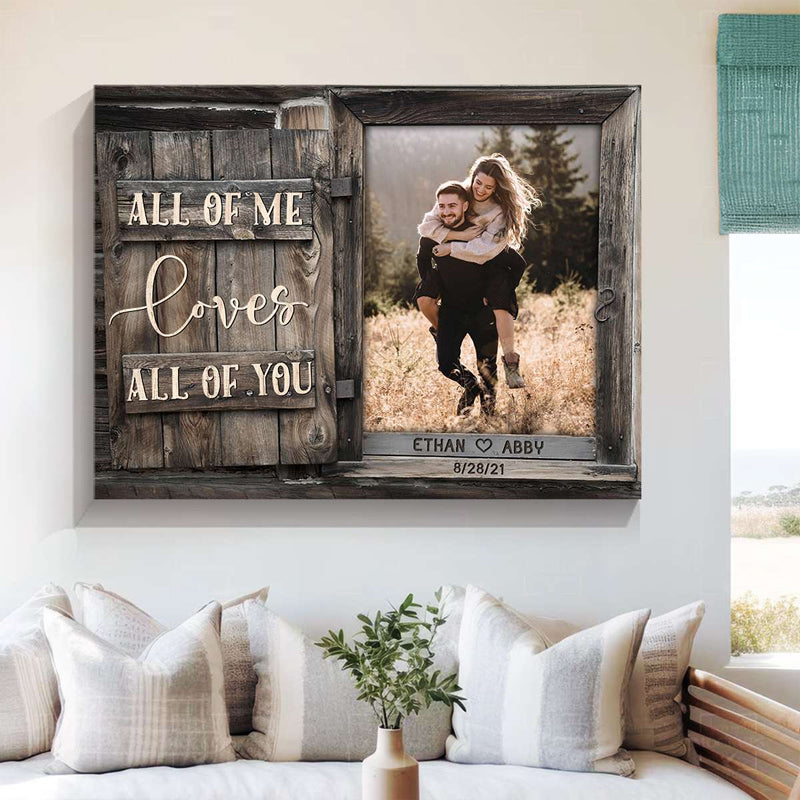 Personalized Gifts for Wedding Anniversary Couples  All Of Me Canvas Wall Art