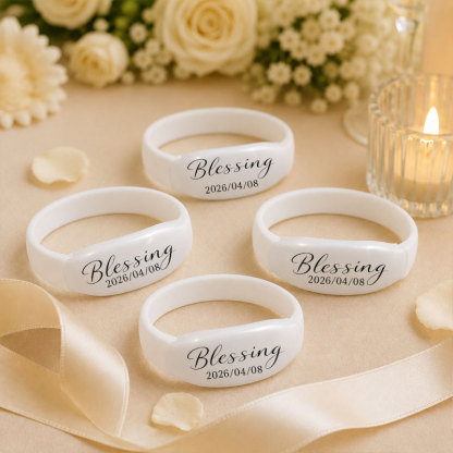 Custom Light-Up Wedding Wristbands – Personalized Glow Bracelets for Bride, Groom & Guests