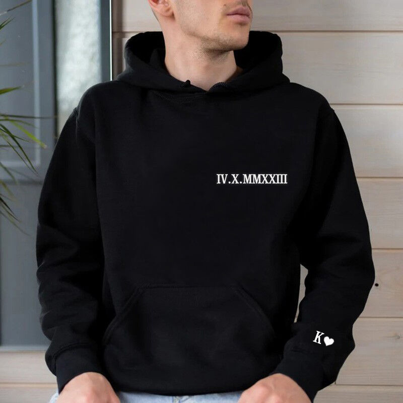 Custom Roman Numeral Embroidered Couple Shirt