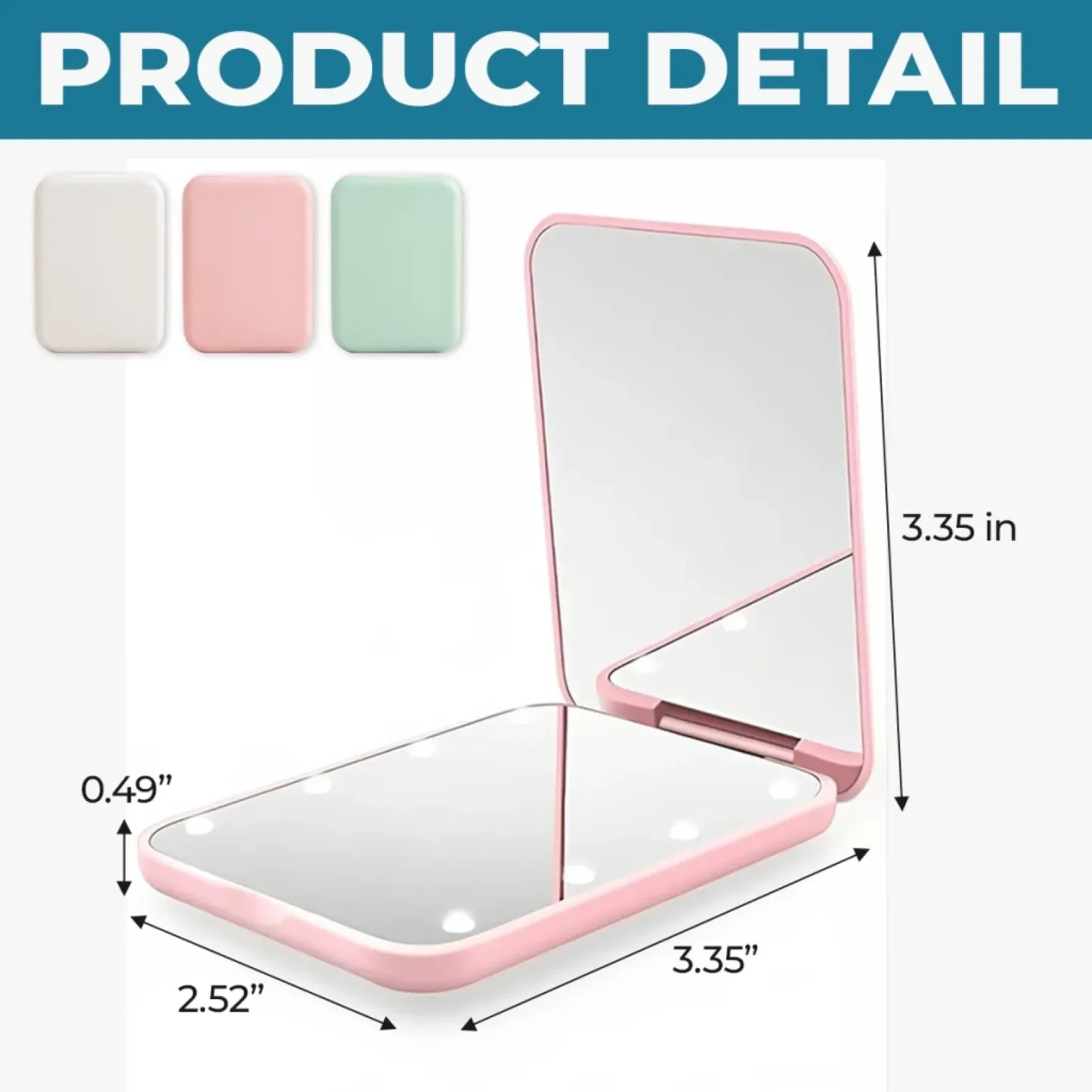 Personalized Floral LED Compact Makeup Mirror with Name – A Thoughtful Gift for Her