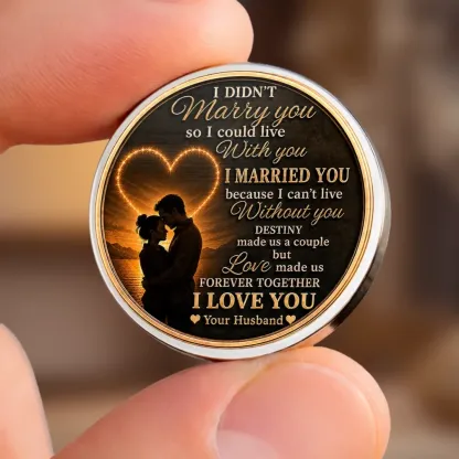 Personalized Love Coin Keychain for Wife – Custom Couple Keyring Gift from Husband, Romantic Anniversary Gift for Her