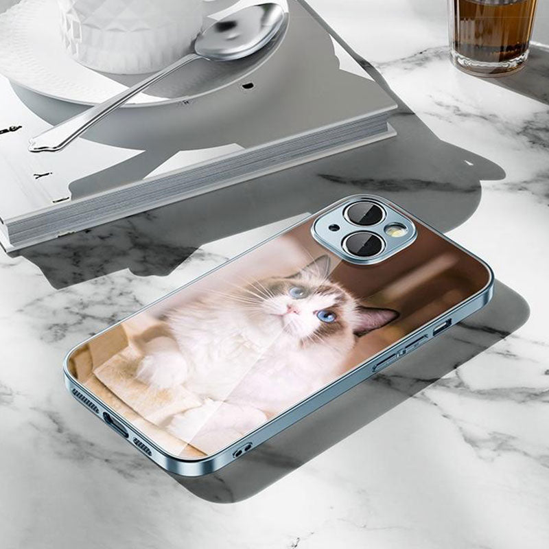 Custom Metal Painted Glass Phone Case