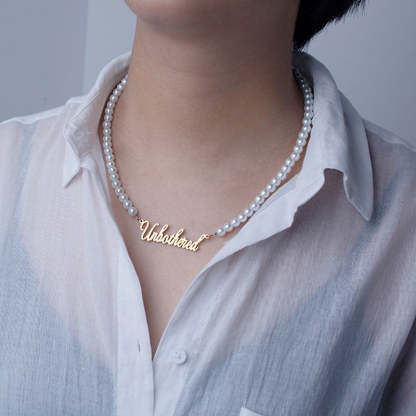 Custom Freshwater Pearl Name Necklace
