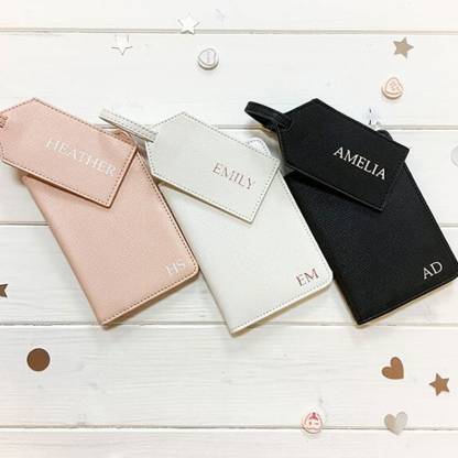 Personalised Passport Holder and Luggage Tag Travel Set