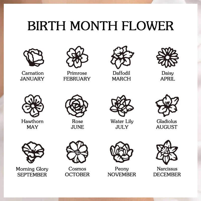 Personalized Minimalist Adjustable 1-8 Birth Flower Leather Bracelet