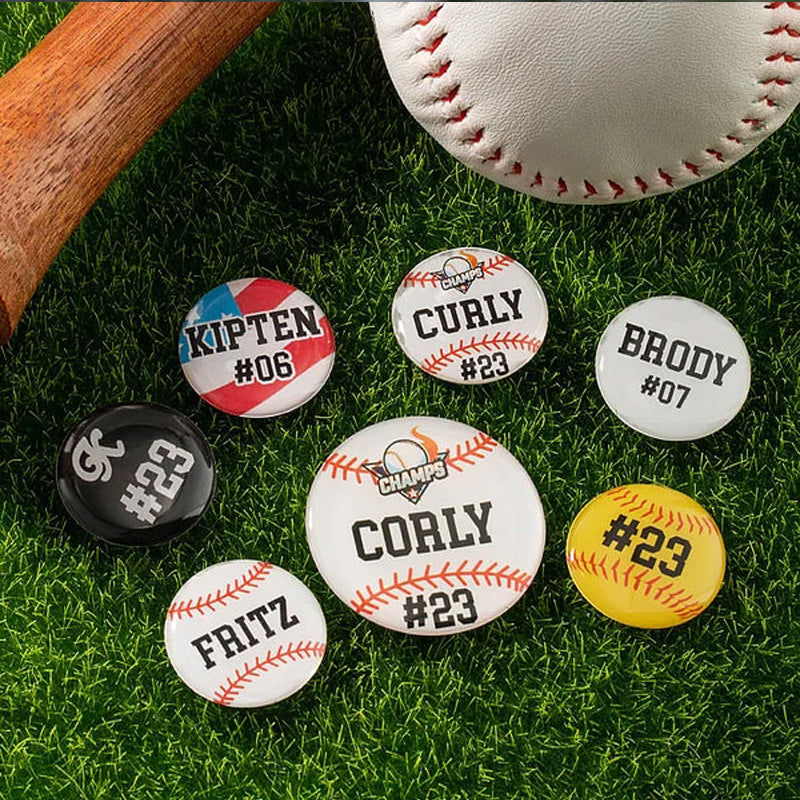 Personalized Set of 5 3D Bat Knob Decal Stickers