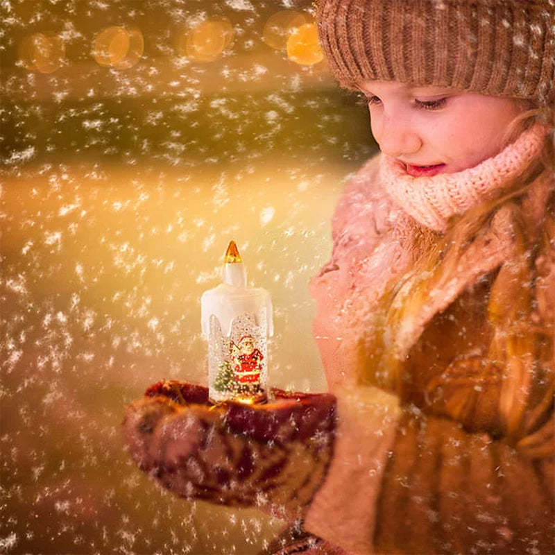 Personalized Snowman Santa Claus Flameless LED Candle Light