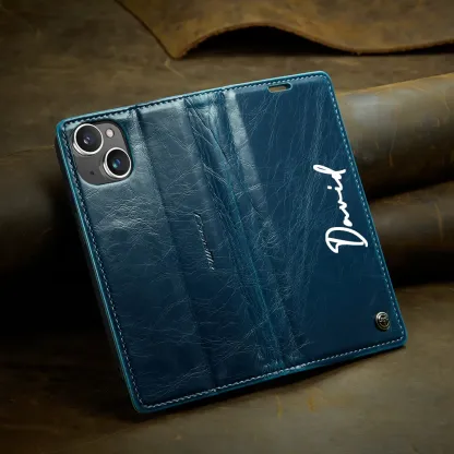 Personalised Monogram Card Holder Magnetic Wallet Phone Case