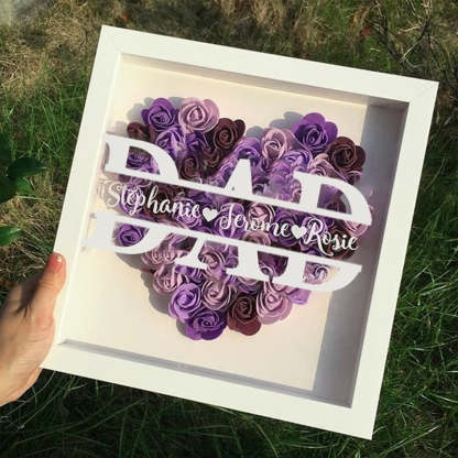Personalized Father's Day Flower Shadow Box
