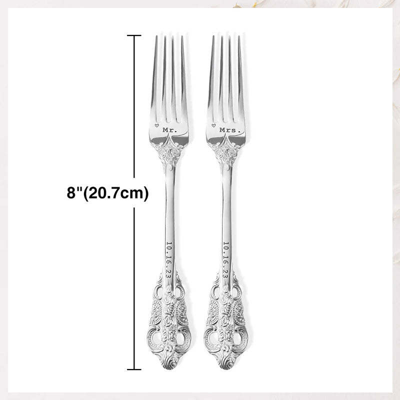 Personalized Wedding Forks - Wedding Anniversary Gift, Engagement Gift