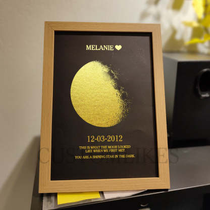 Custom Moon Phase and Names Wooden Frame