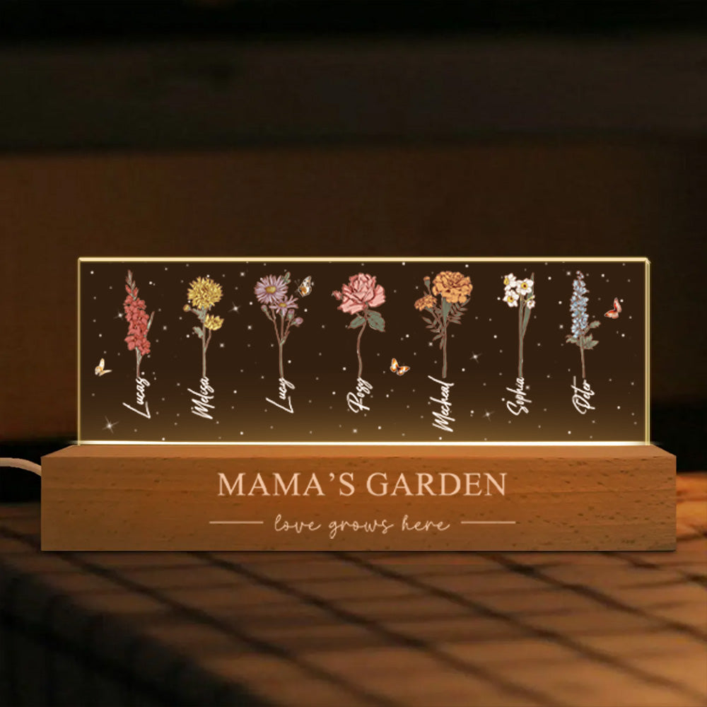 Personalized birthday flower name night light, the best gift for mom/grandma at Christmas