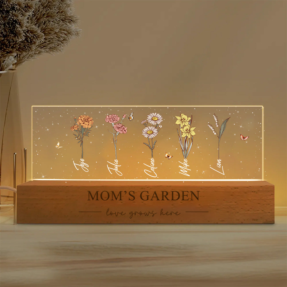 Personalized birthday flower name night light, the best gift for mom/grandma at Christmas