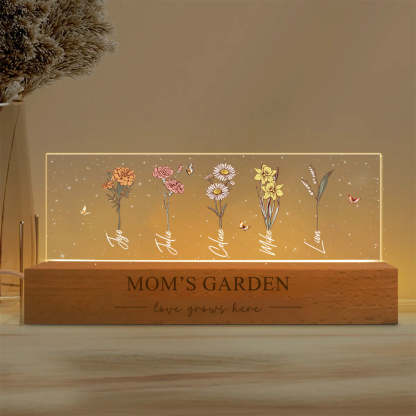 Personalized birthday flower name night light, the best gift for mom/grandma at Christmas