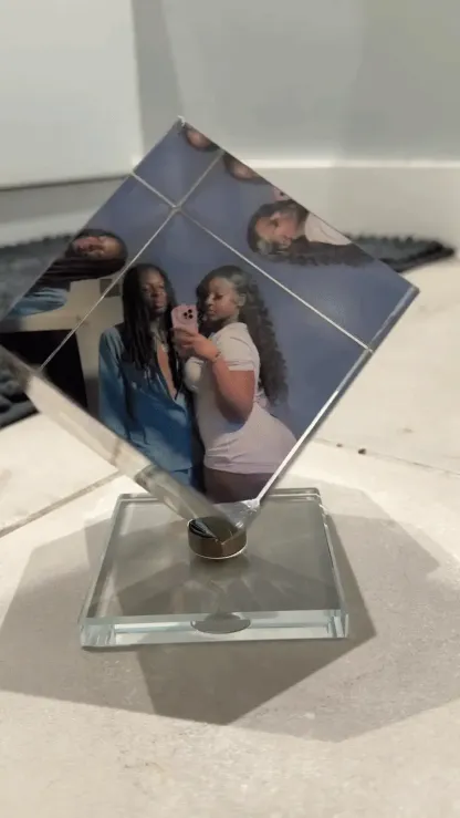 Personalized 3D Crystal Photo Cube – Custom Photo Keepsake Gift