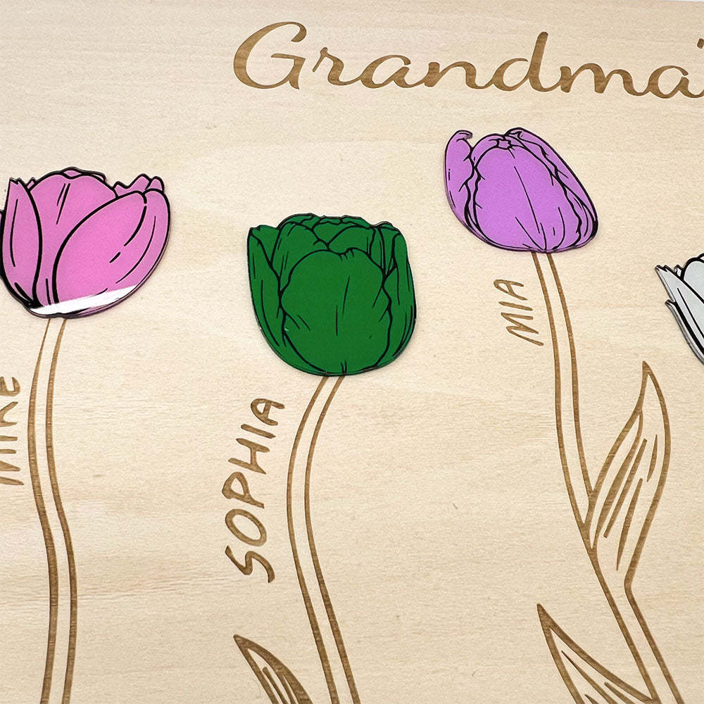 Personalised Wooden Tulip Decoration