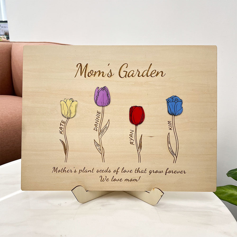 Personalised Wooden Tulip Decoration