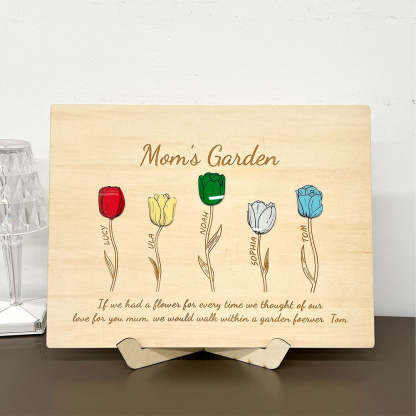 Personalised Wooden Tulip Decoration